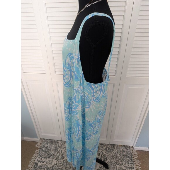 Lilibridge Dress Women’s XL Tropical Hawaiian Beach Blue Cover-up Coastal NEW - Picture 8 of 14